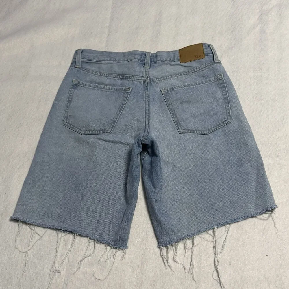 Aeropostale Baggy Jort Shorts Women’s 4 Blue Low Rise Baggy Denim Light Wash
